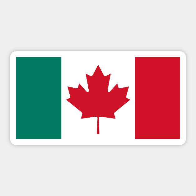 Canada - Italy Flag Mashup Sticker by phneep